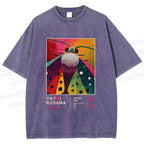 Unisex Yayoi Kusama Moth Printed Washed Tee
