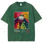 Unisex Yayoi Kusama Moth Printed Washed Tee