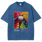 Unisex Yayoi Kusama Moth Printed Washed Tee