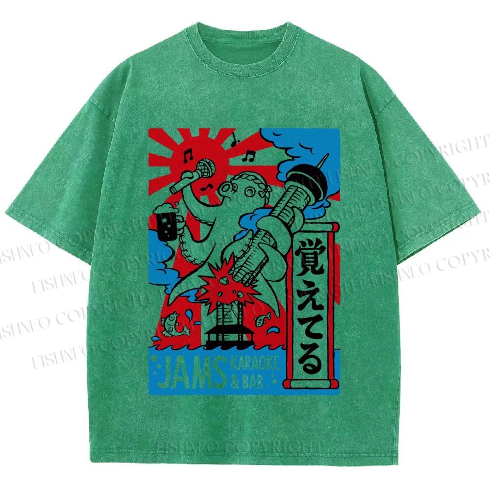 Unisex Jams Karaoke & Bar Printed Washed Tee