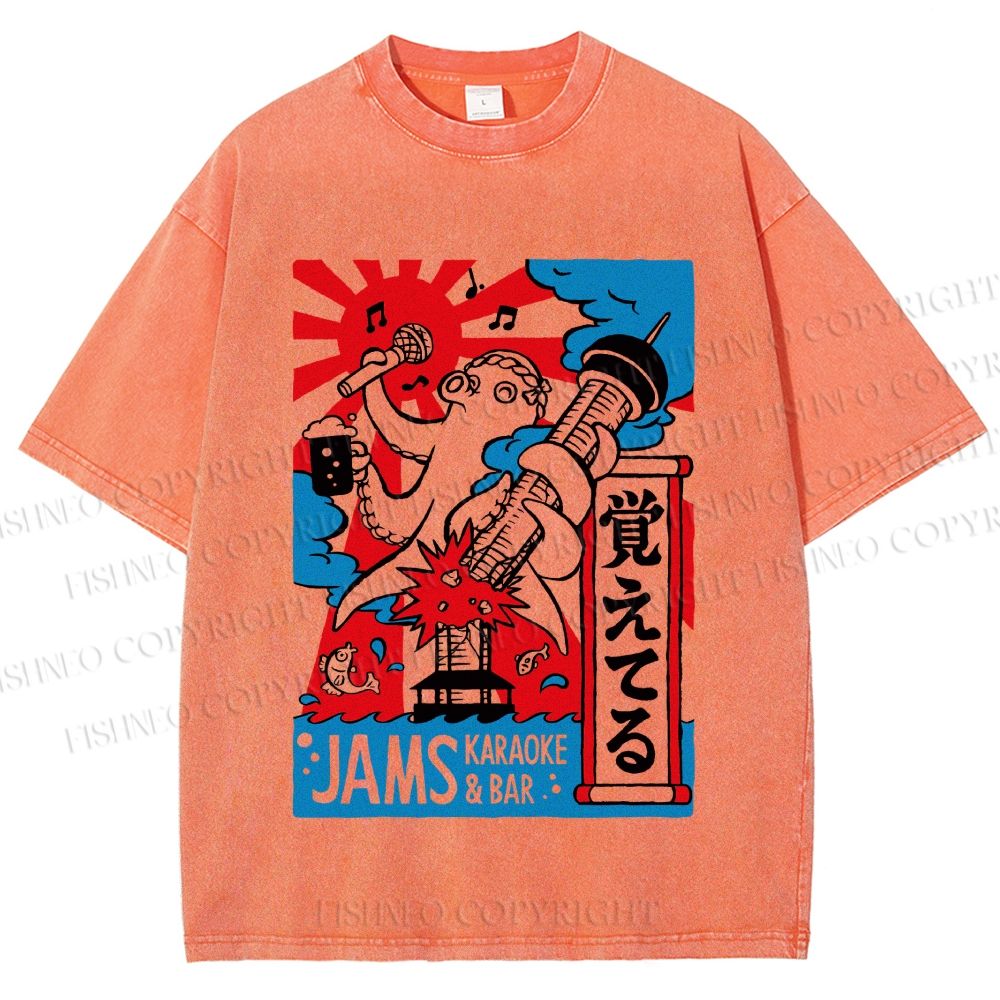 Unisex Jams Karaoke & Bar Printed Washed Tee