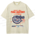 Unisex Fugu Anatomy Printed Washed Tee