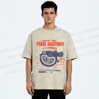Unisex Fugu Anatomy Printed Washed Tee