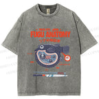 Unisex Fugu Anatomy Printed Washed Tee