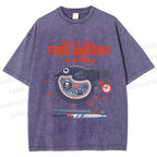 Unisex Fugu Anatomy Printed Washed Tee