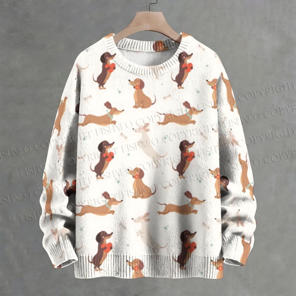 Dachshund Dog Crew Neck Sweater