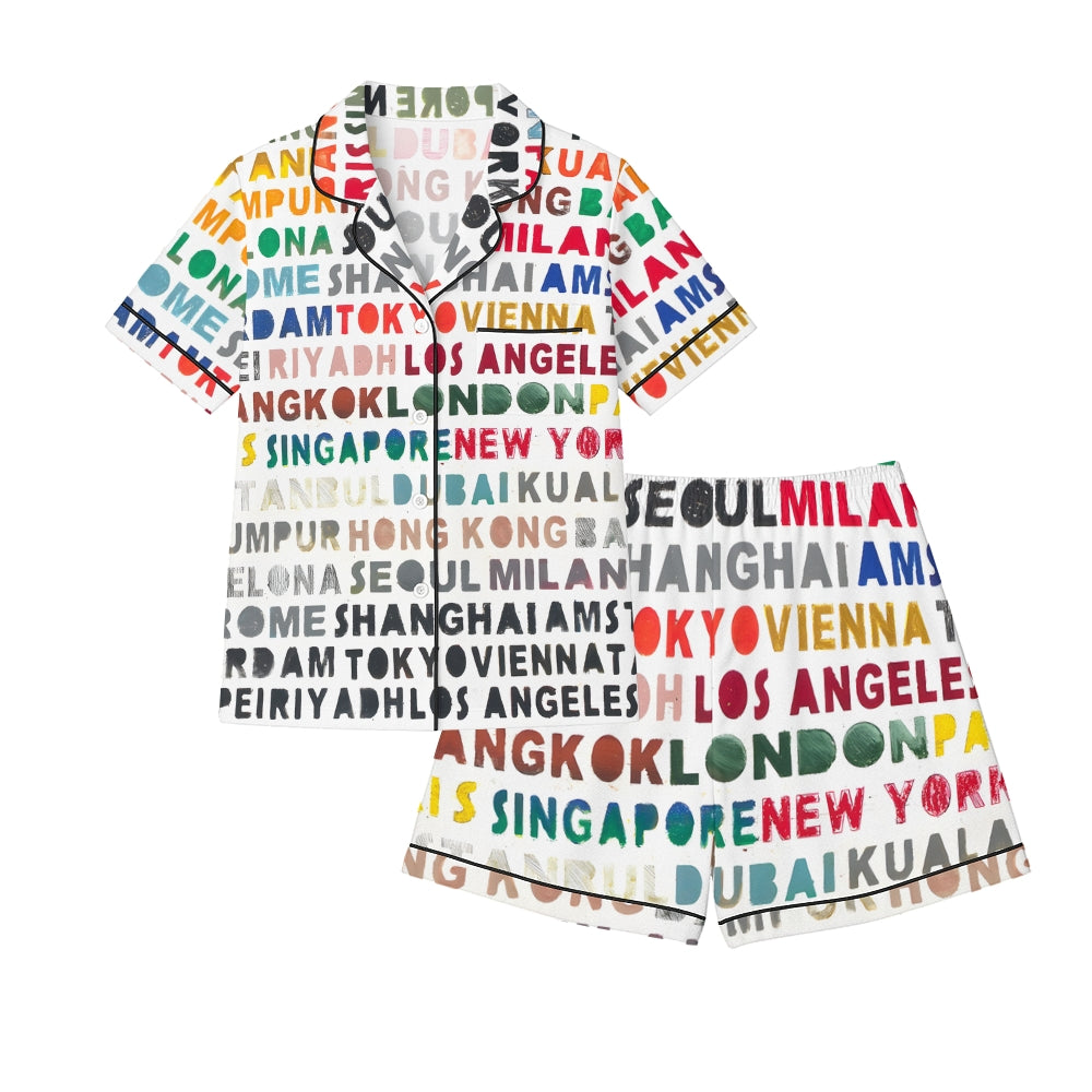 Colorful English-Language Printed Pajama sets
