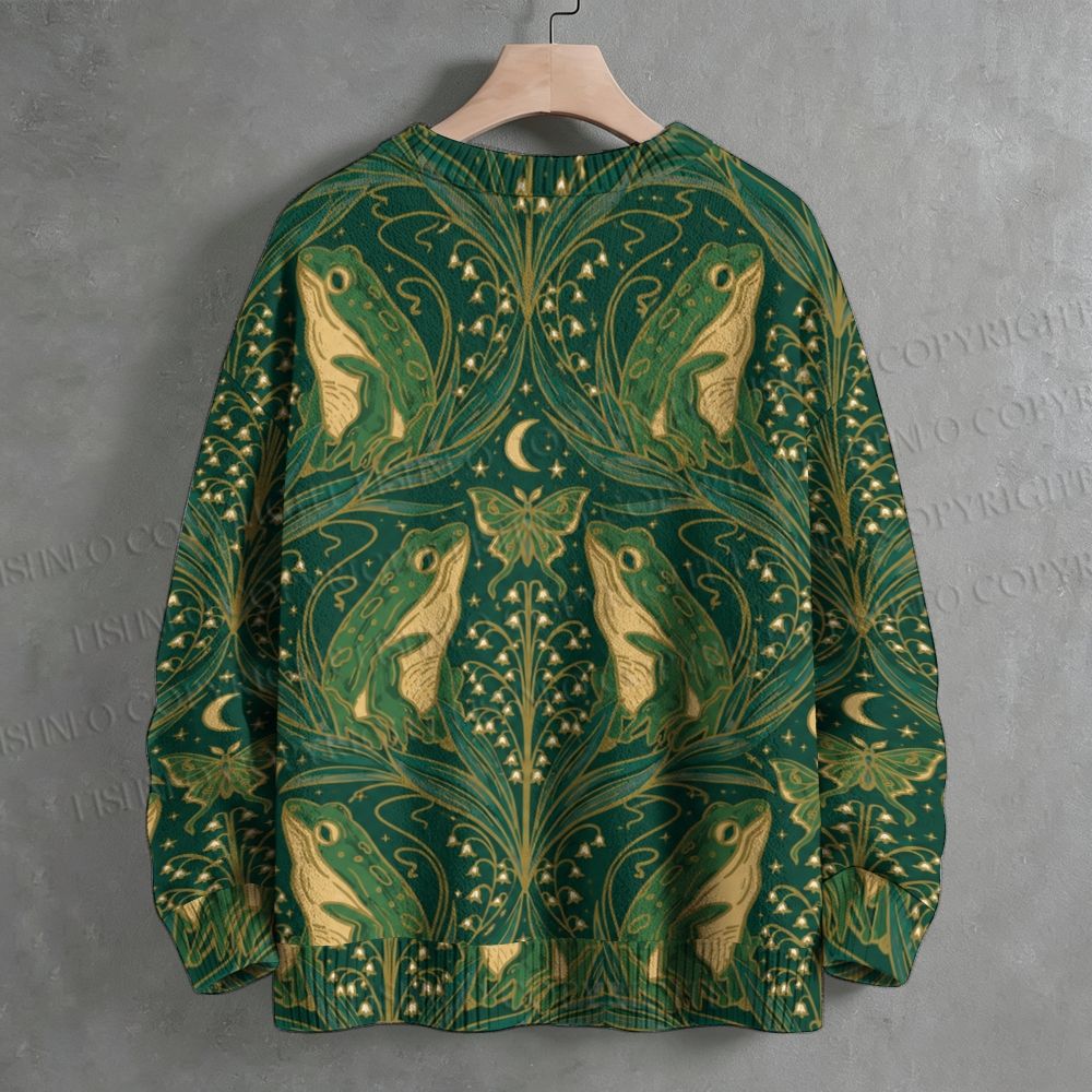 Green frog Crew Neck Sweater