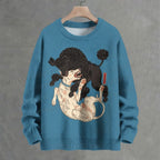Blue Poodle Crew Neck Sweater