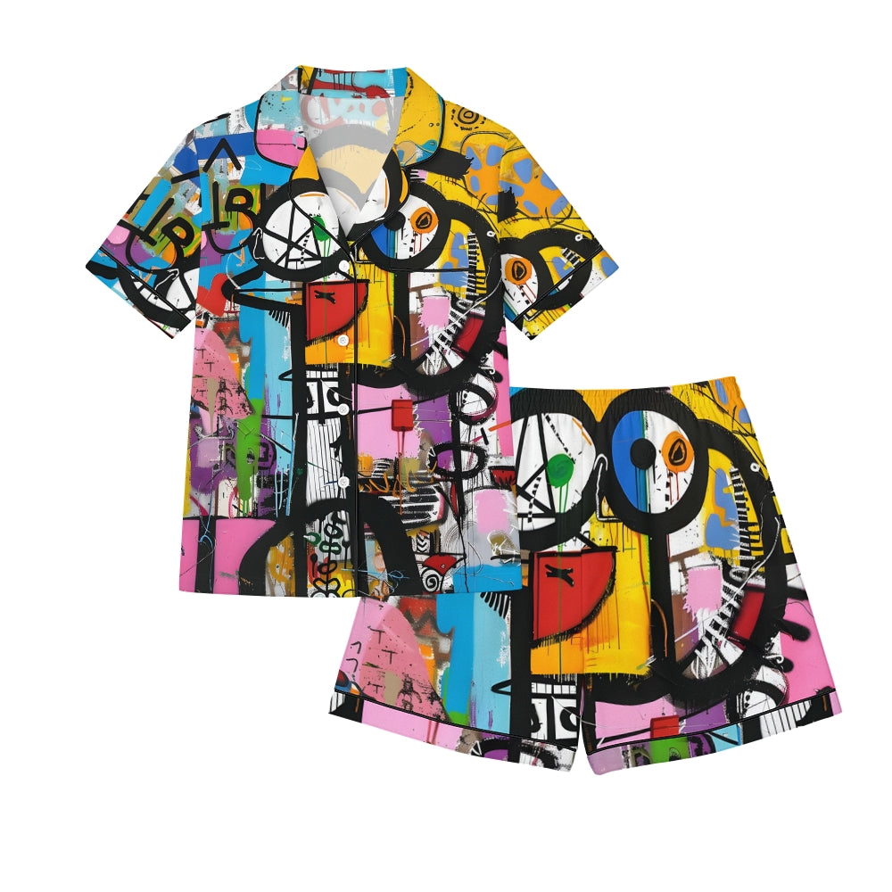 Abstract Graffiti Printed Pajama sets