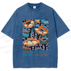 Unisex Yayoi Kusama Flowers Printed Washed Tee
