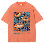 Unisex Yayoi Kusama Flowers Printed Washed Tee