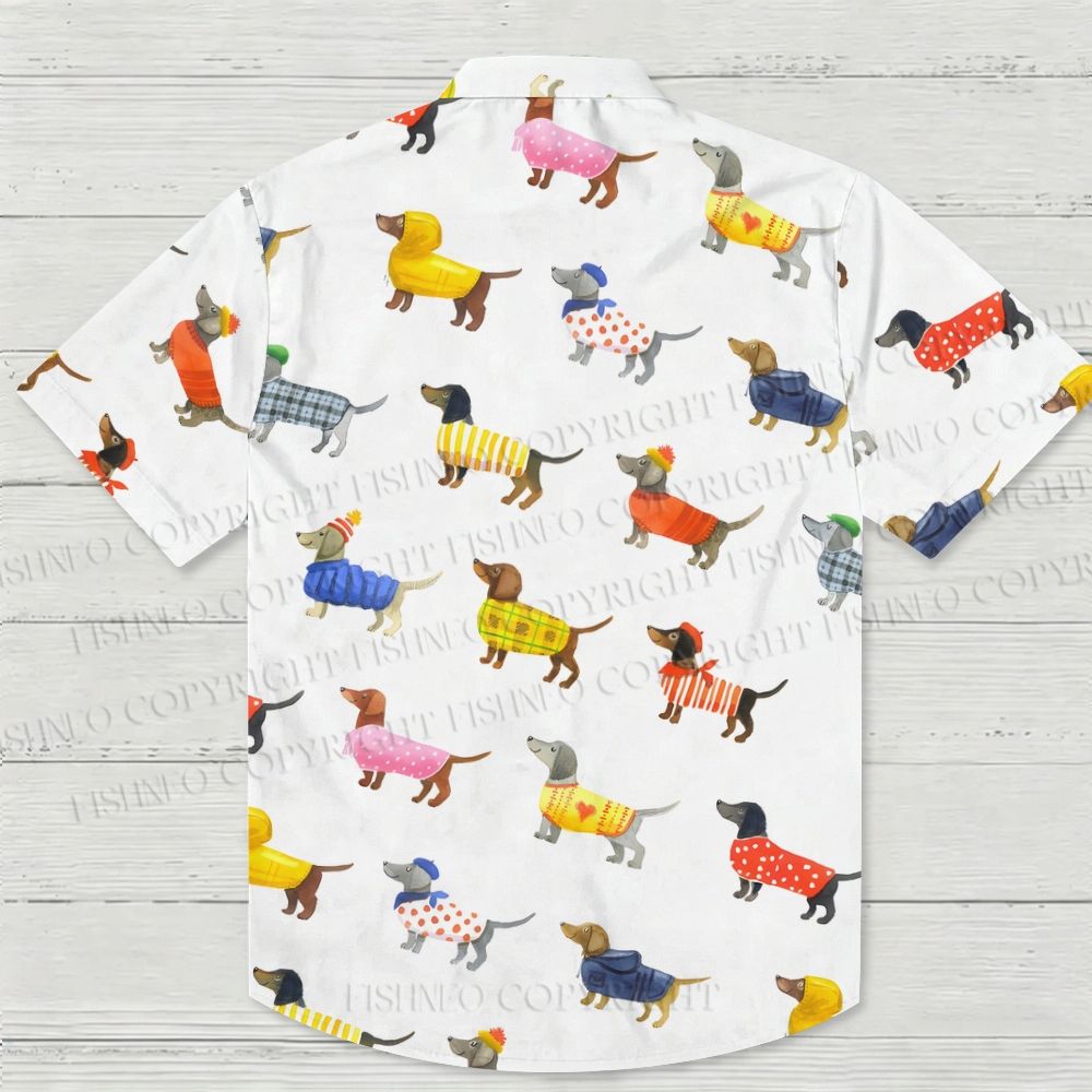 Multicolor Dachshund Dogs Hawaiian Shirt
