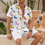 Multicolor Dachshund Dogs Hawaiian Shirt