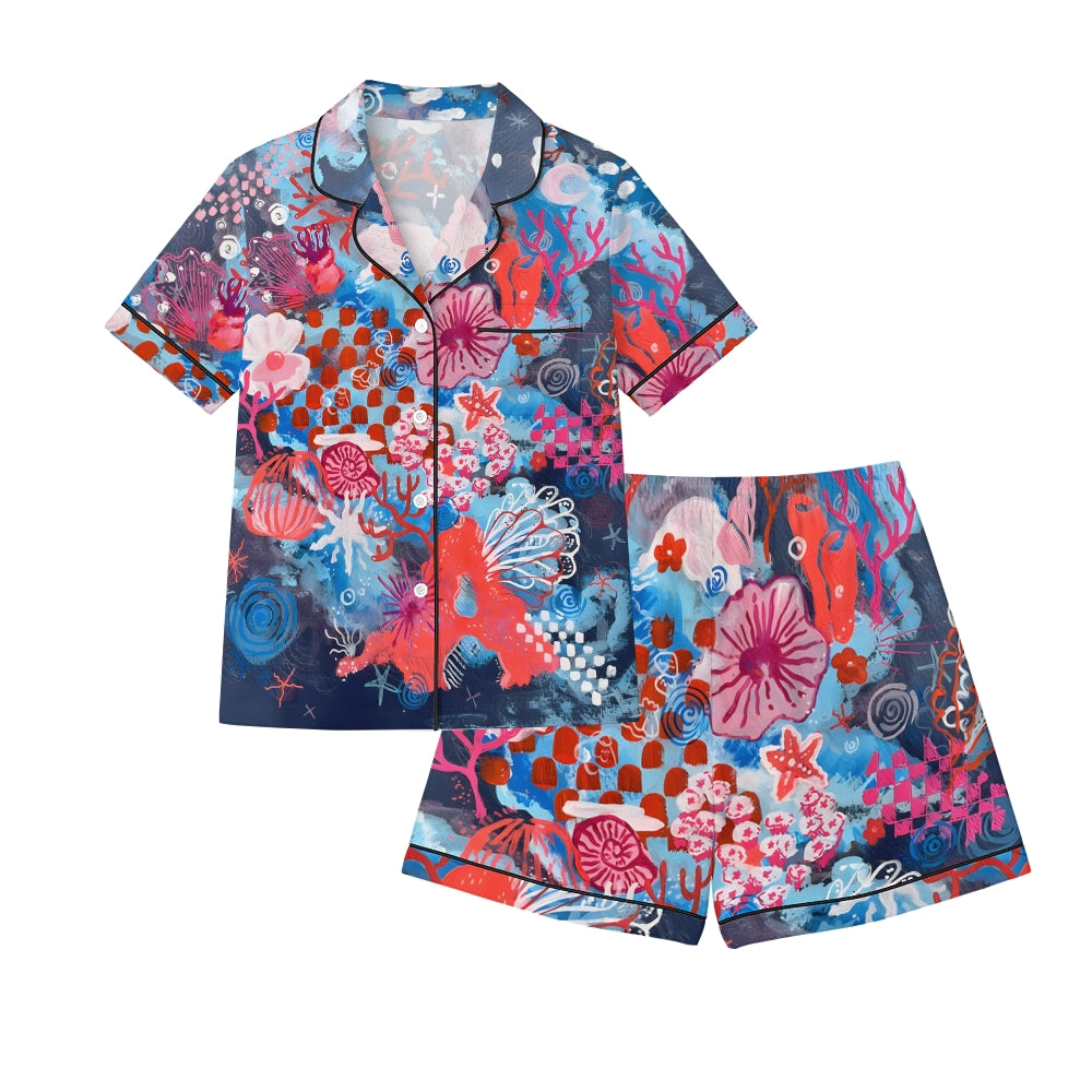 Tropical Coral Printed Pajama sets
