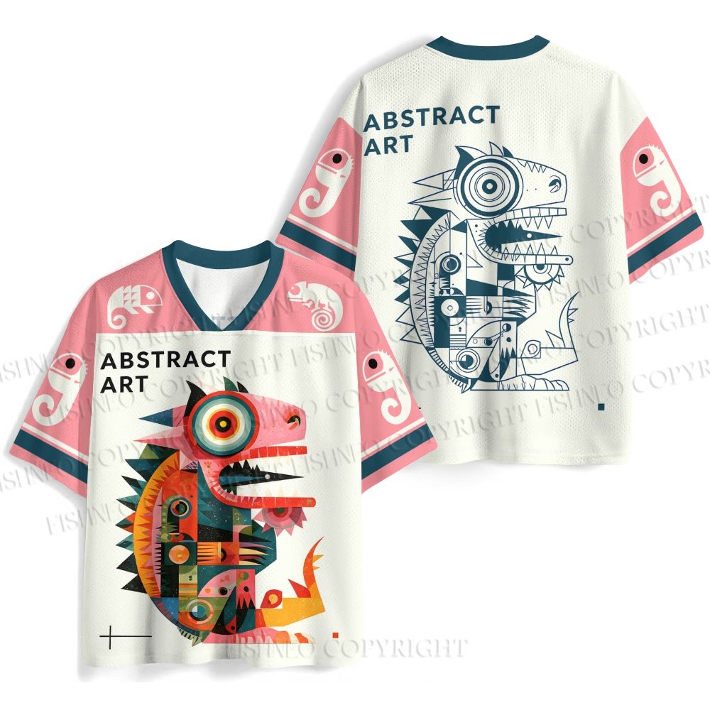 Abstract Art Lizard Printed Jersey Shirts