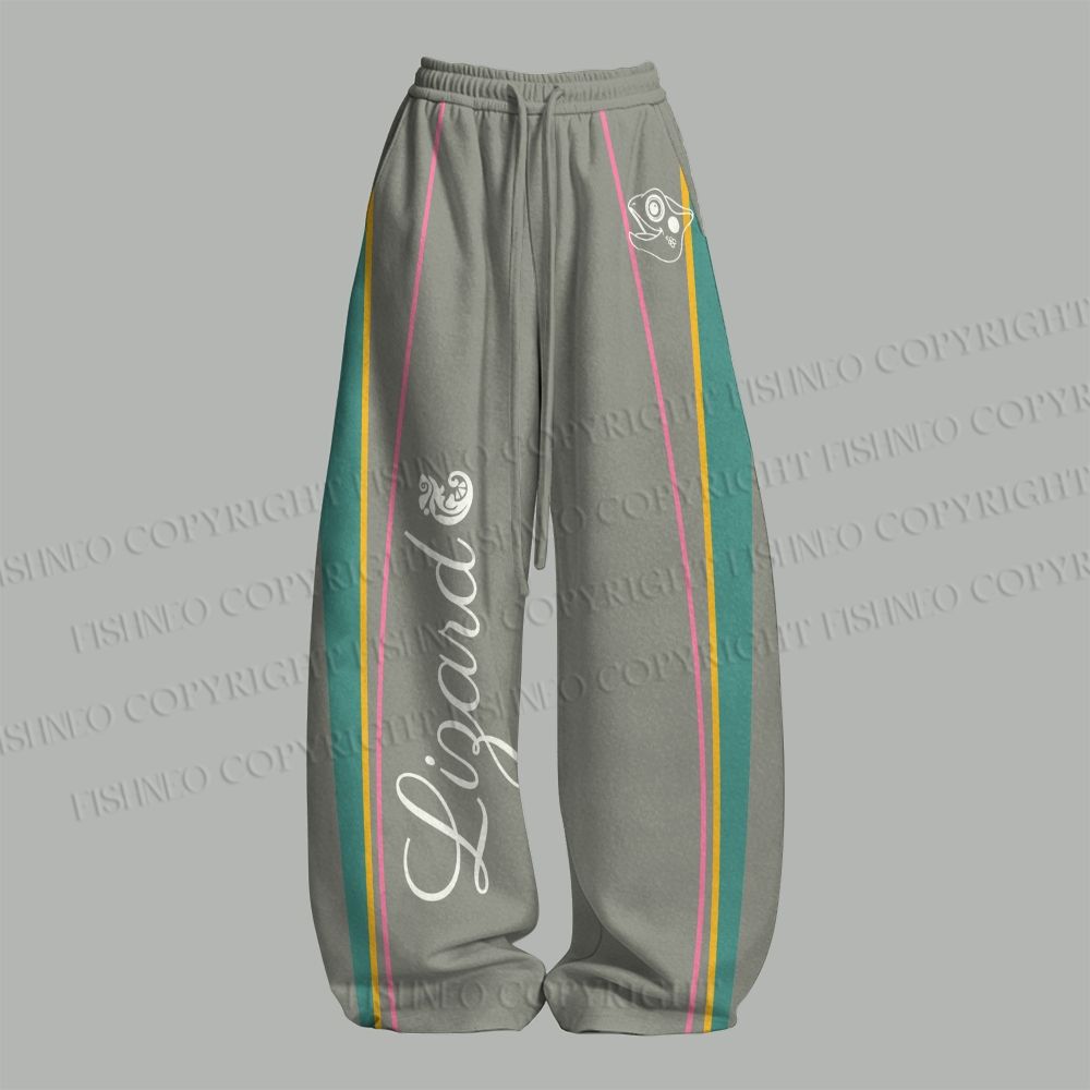 Abstract Lizard Top & Elasticated Trousers Two-Piece Set