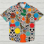 Pop Art Polka Dot Printed Hawaiian Shirt