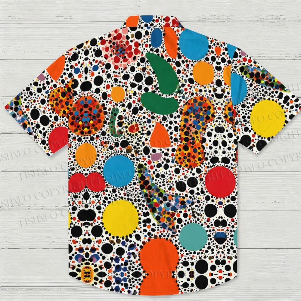 Pop Art Polka Dot Printed Hawaiian Shirt