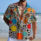 Pop Art Polka Dot Printed Hawaiian Shirt