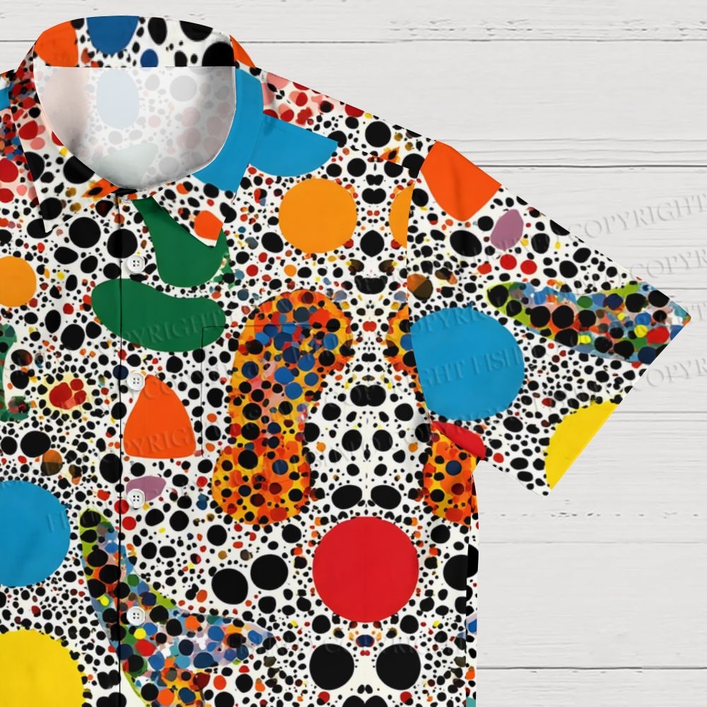 Pop Art Polka Dot Printed Hawaiian Shirt