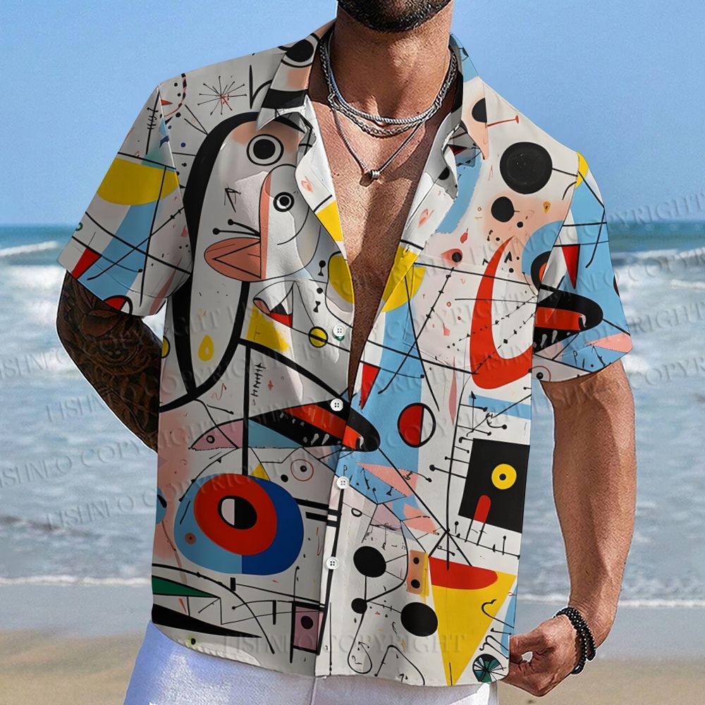 Joan Miró Style Art Printed Hawaiian Shirt