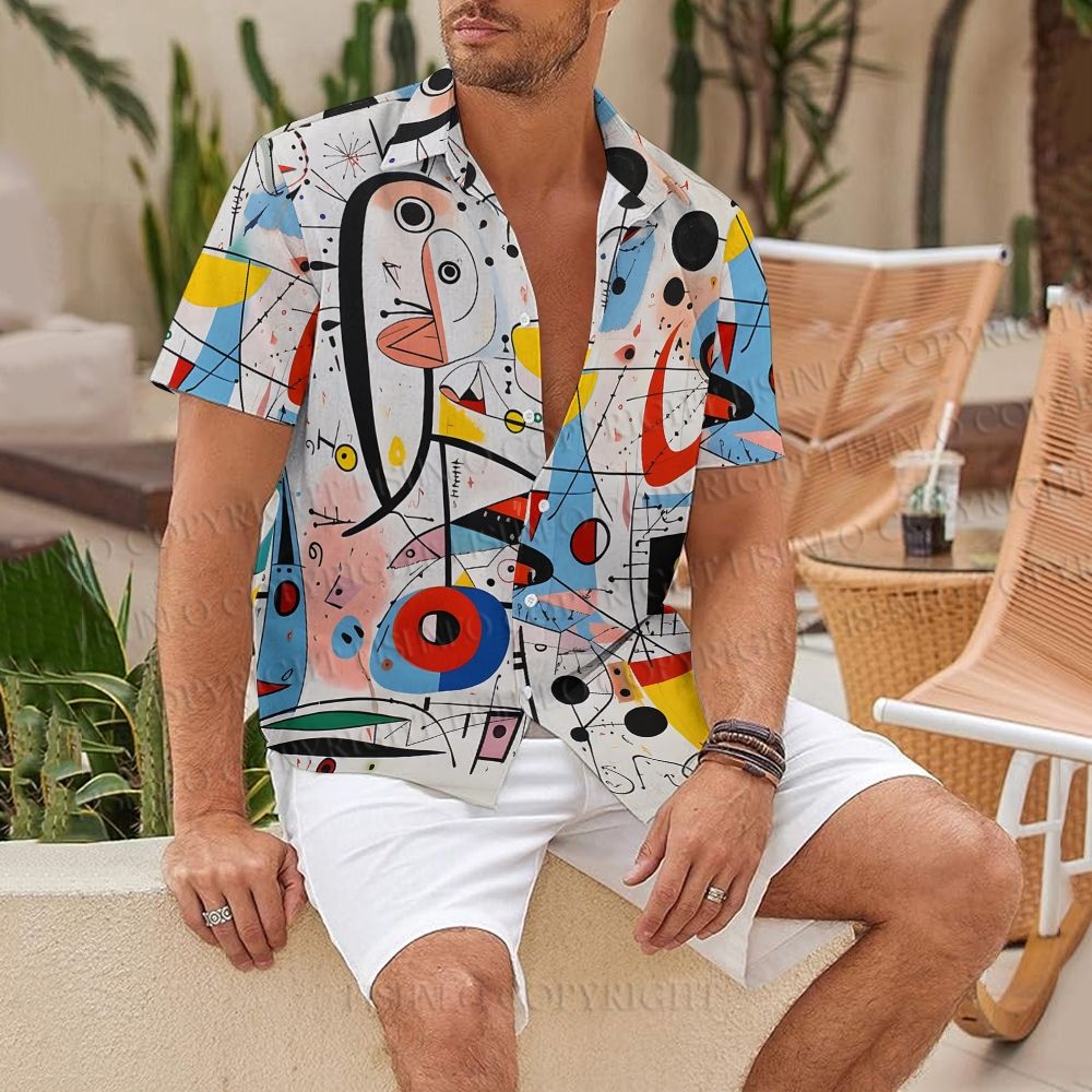 Joan Miró Style Art Printed Hawaiian Shirt