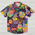 Floral Bird And Rabbit Printed Hawaiian Shirt
