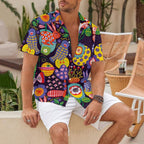 Floral Bird And Rabbit Printed Hawaiian Shirt