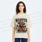 Unisex Wanted Bandit Raccoon Printed Washed Tee