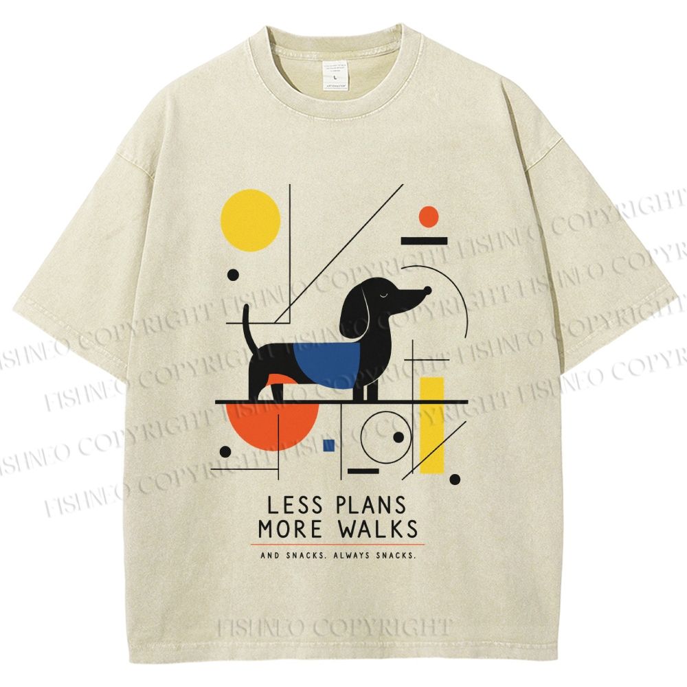 Unisex Bauhaus Dachshund Printed Washed Tee