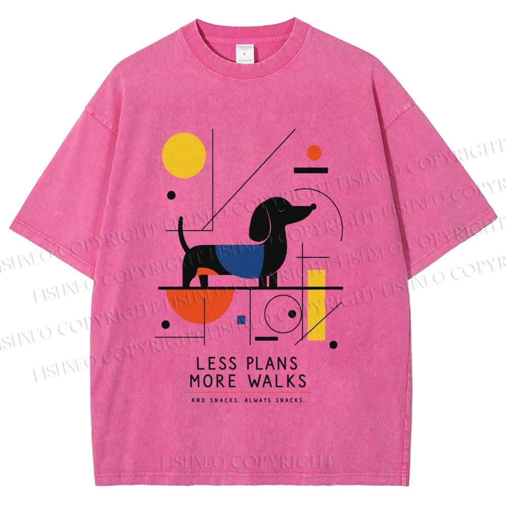 Unisex Bauhaus Dachshund Printed Washed Tee