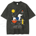 Unisex Bauhaus Dachshund Printed Washed Tee