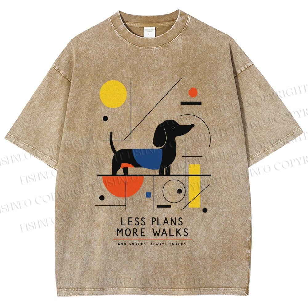 Unisex Bauhaus Dachshund Printed Washed Tee