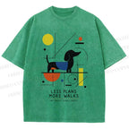 Unisex Bauhaus Dachshund Printed Washed Tee