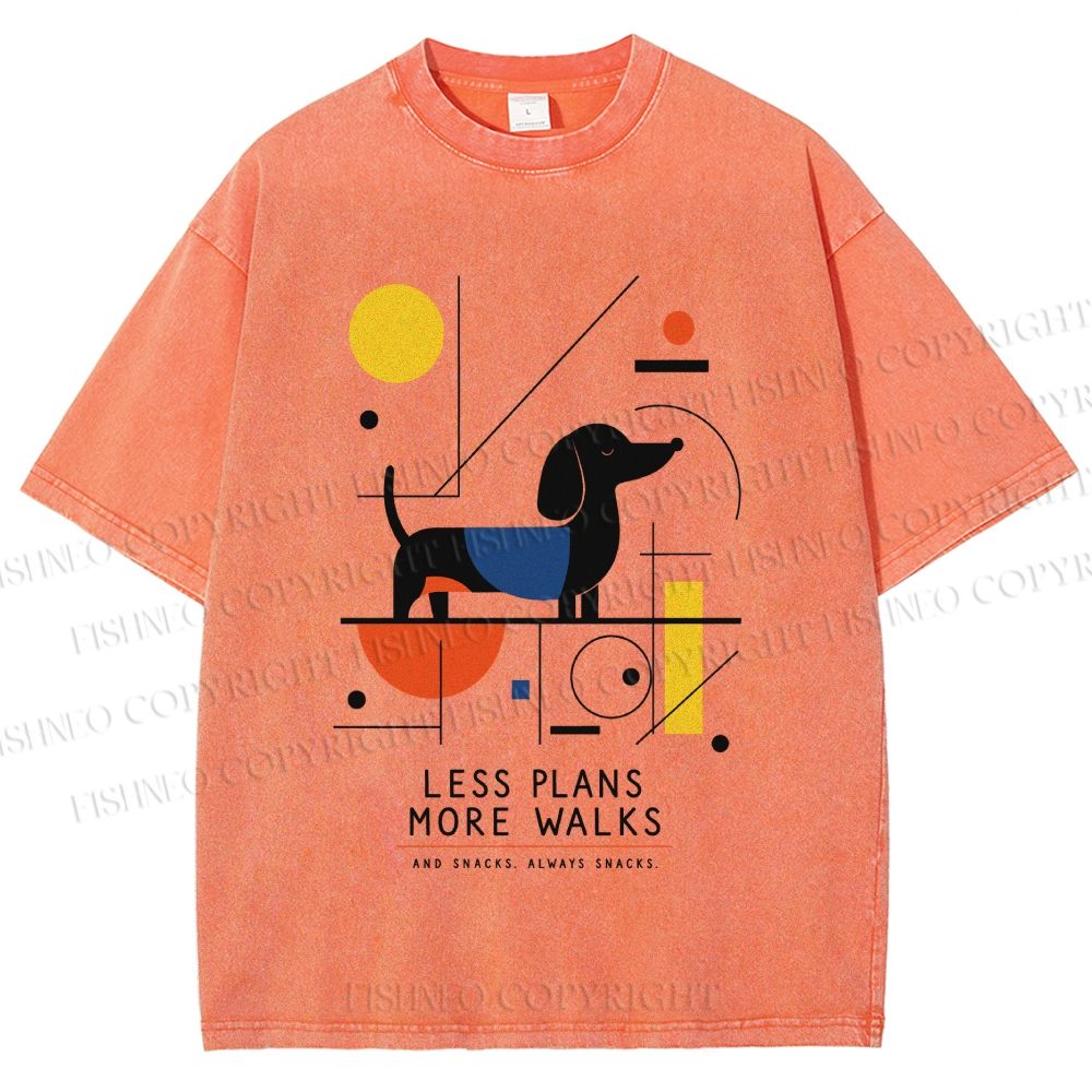 Unisex Bauhaus Dachshund Printed Washed Tee