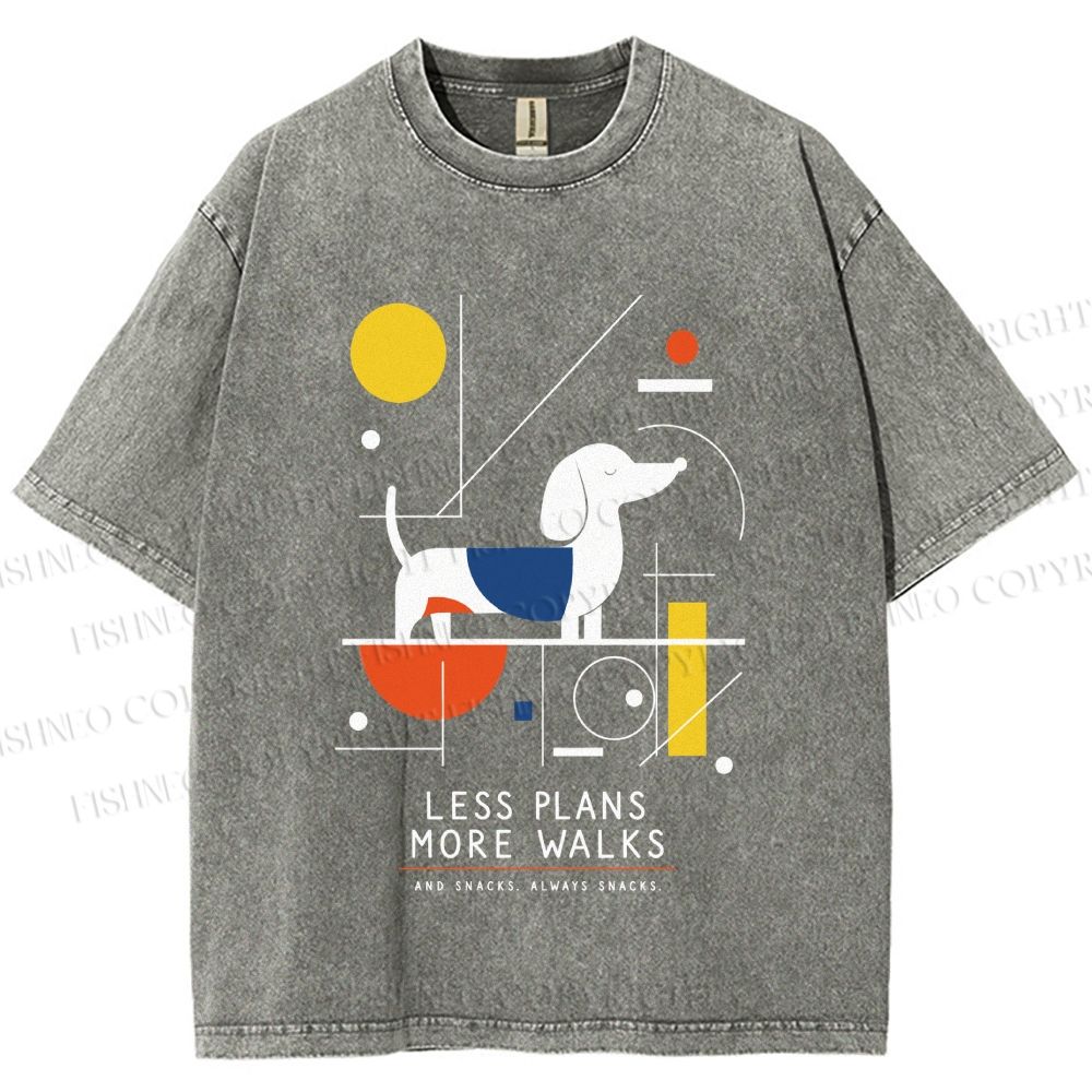 Unisex Bauhaus Dachshund Printed Washed Tee