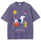 Unisex Bauhaus Dachshund Printed Washed Tee
