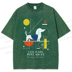 Unisex Bauhaus Dachshund Printed Washed Tee