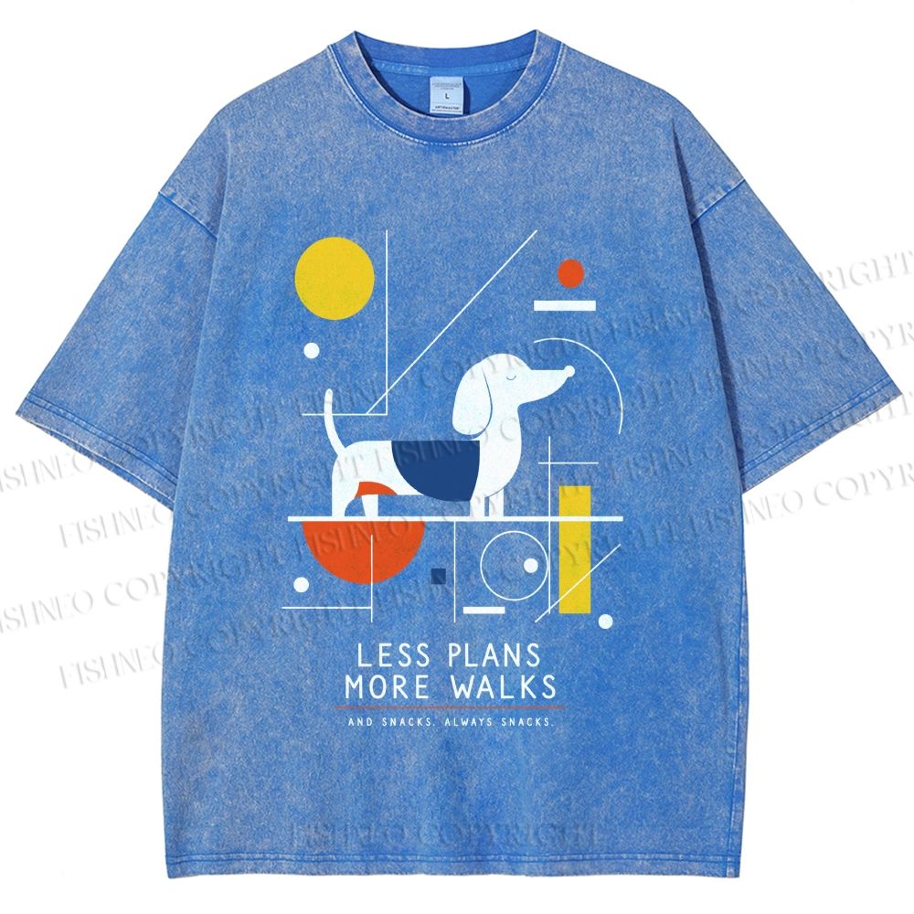 Unisex Bauhaus Dachshund Printed Washed Tee