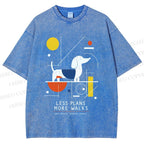 Unisex Bauhaus Dachshund Printed Washed Tee