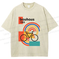 Unisex Bauhaus Bicycle Printed Washed Tee