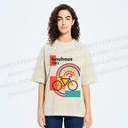 Unisex Bauhaus Bicycle Printed Washed Tee