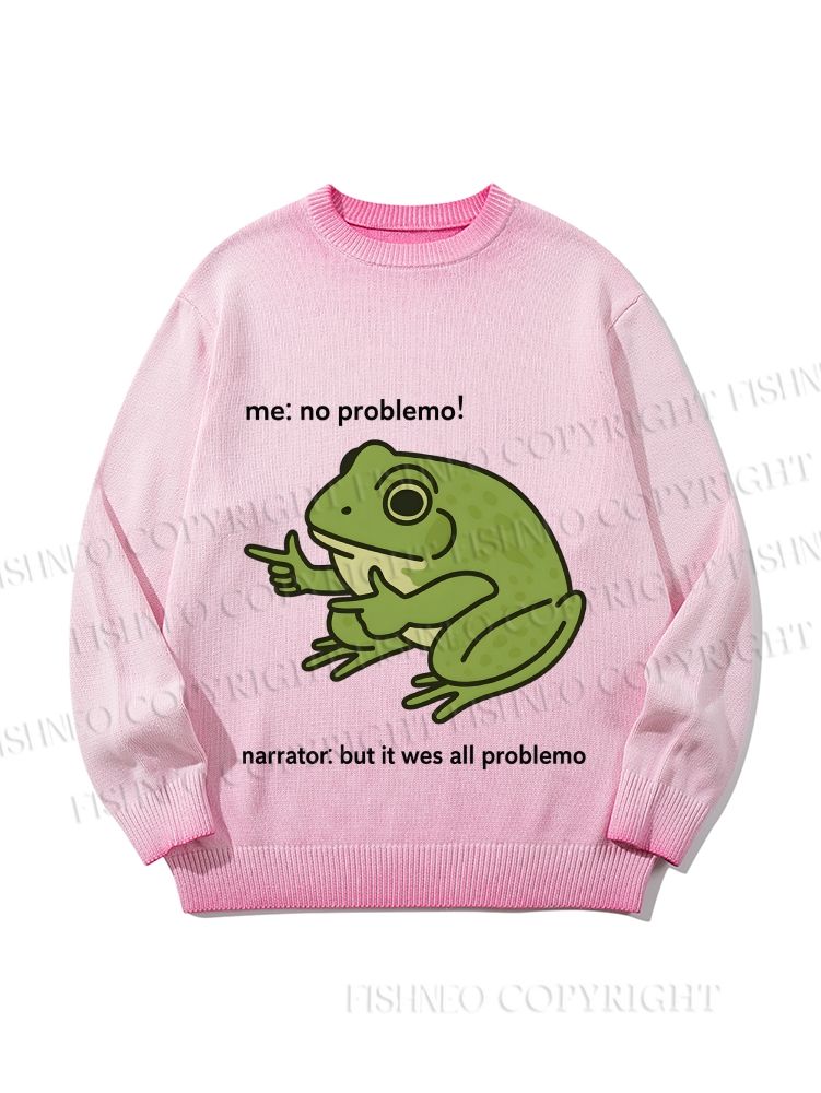 Unisex  Frog Me No Problemo Narrator But It Was All Problemo Gradient Casual Sweater