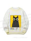 Unisex Yayoi Kusama Cat Gradient Casual Sweater