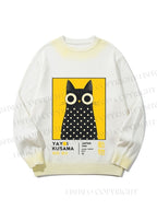 Unisex Yayoi Kusama Cat Gradient Casual Sweater
