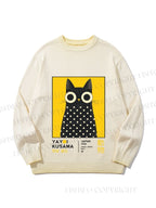 Unisex Yayoi Kusama Cat Gradient Casual Sweater