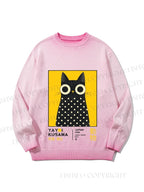Unisex Yayoi Kusama Cat Gradient Casual Sweater