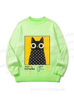 Unisex Yayoi Kusama Cat Gradient Casual Sweater