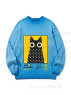 Unisex Yayoi Kusama Cat Gradient Casual Sweater